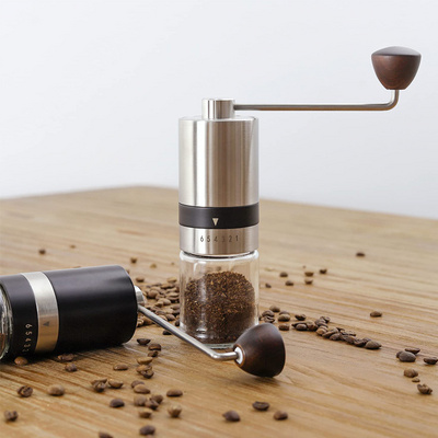 Glass Portable Manual Coffee Grinder Stainless Steel Crank Hand Crank Coffee Grinder