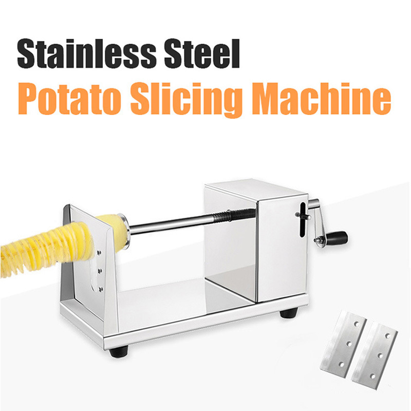 Manual Twist Potatoes Tower Slicer Chips Machine Spiral Spring Potato Twister Tornado Cutter Cutting Machine