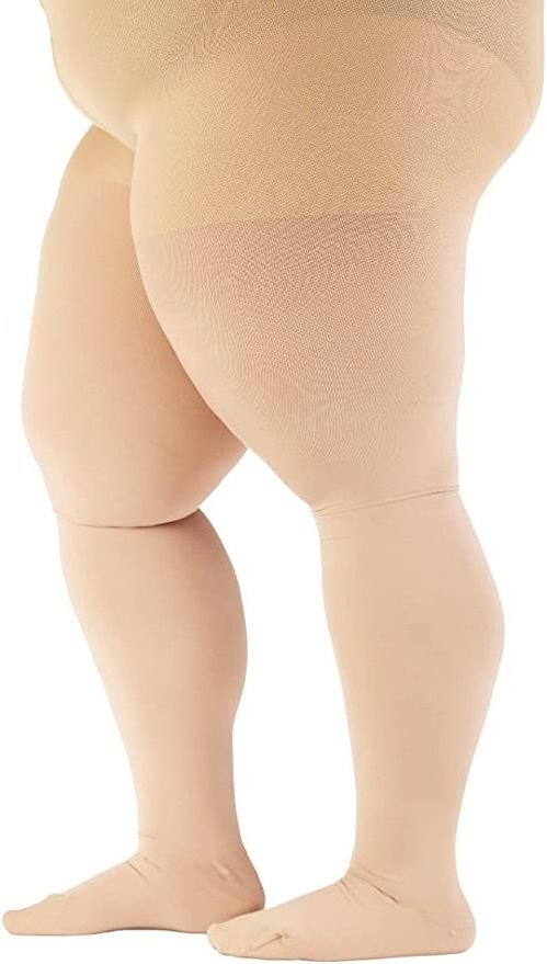 Women 20-30mmHg Opaque Compression Stockings Pantyhose Plus Size Firm Graduated Support Hose for Ladies