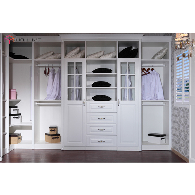 Modern walk in wardrobe designs with closet island middle