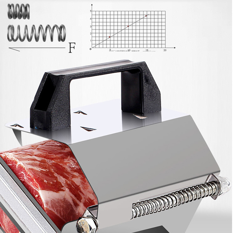 Commercial Cortador De Carne Kitchen Hand Operated Manual Stainless Steel Bacon Frozen Meat Mutton Beef Roll Slicer Machine