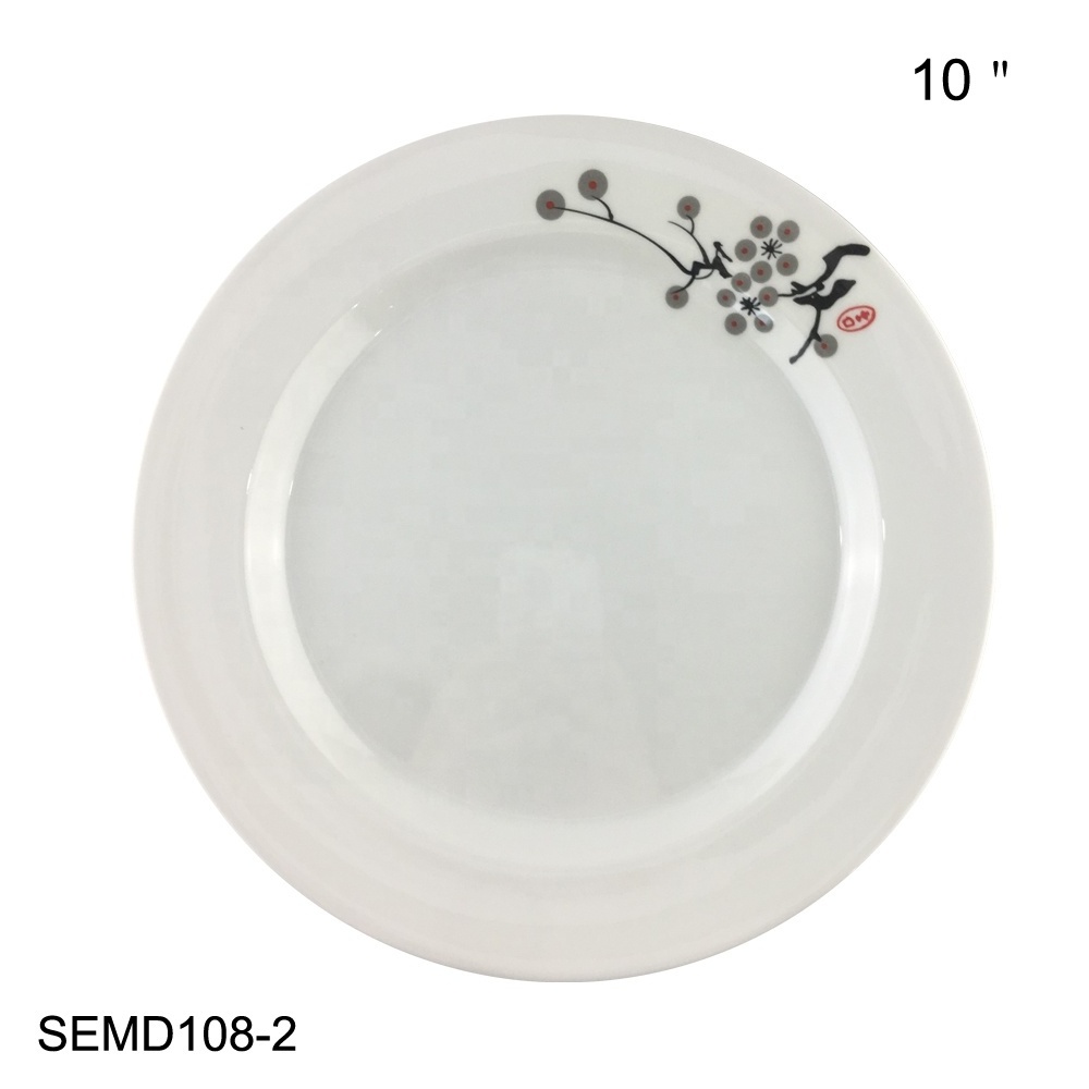 SEBEST Factory newly melamine pure plate white high sales dinner sets Asian style unbreakable melamine white plate