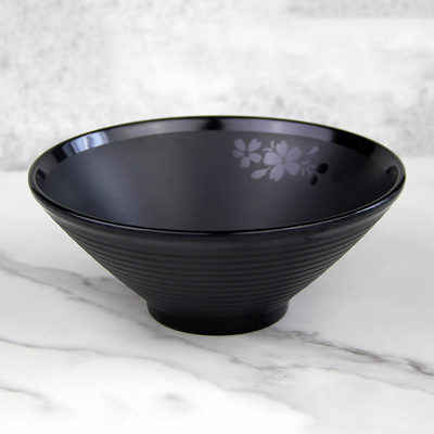 SEBEST Wholesale custom  Melamine Korean ramen bowl Black 5/6/7/8/8.5 Inch melamine Korean noodles bowl