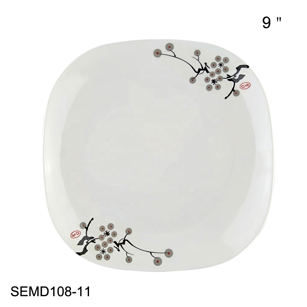 SEBEST Factory newly melamine pure plate white high sales dinner sets Asian style unbreakable melamine white plate