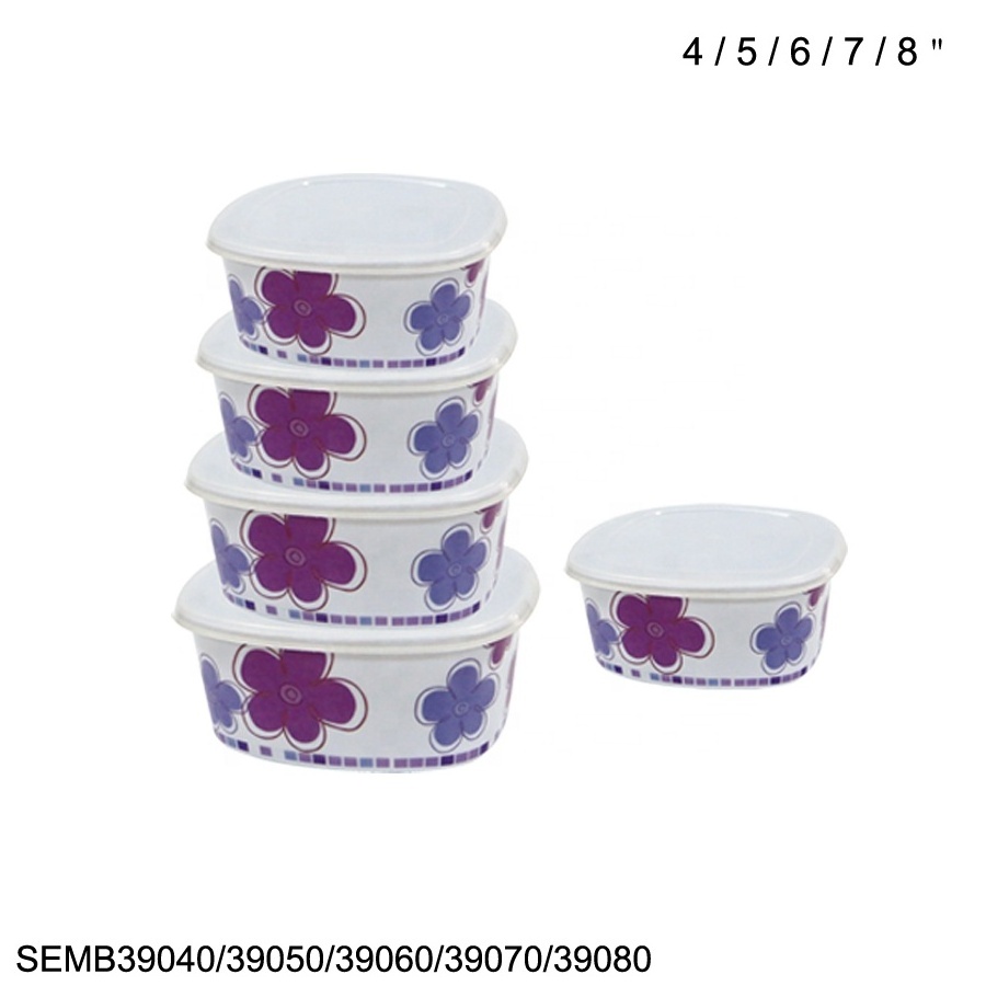 Hot Selling Melamine Plastic Fridge Storage Bowl Set