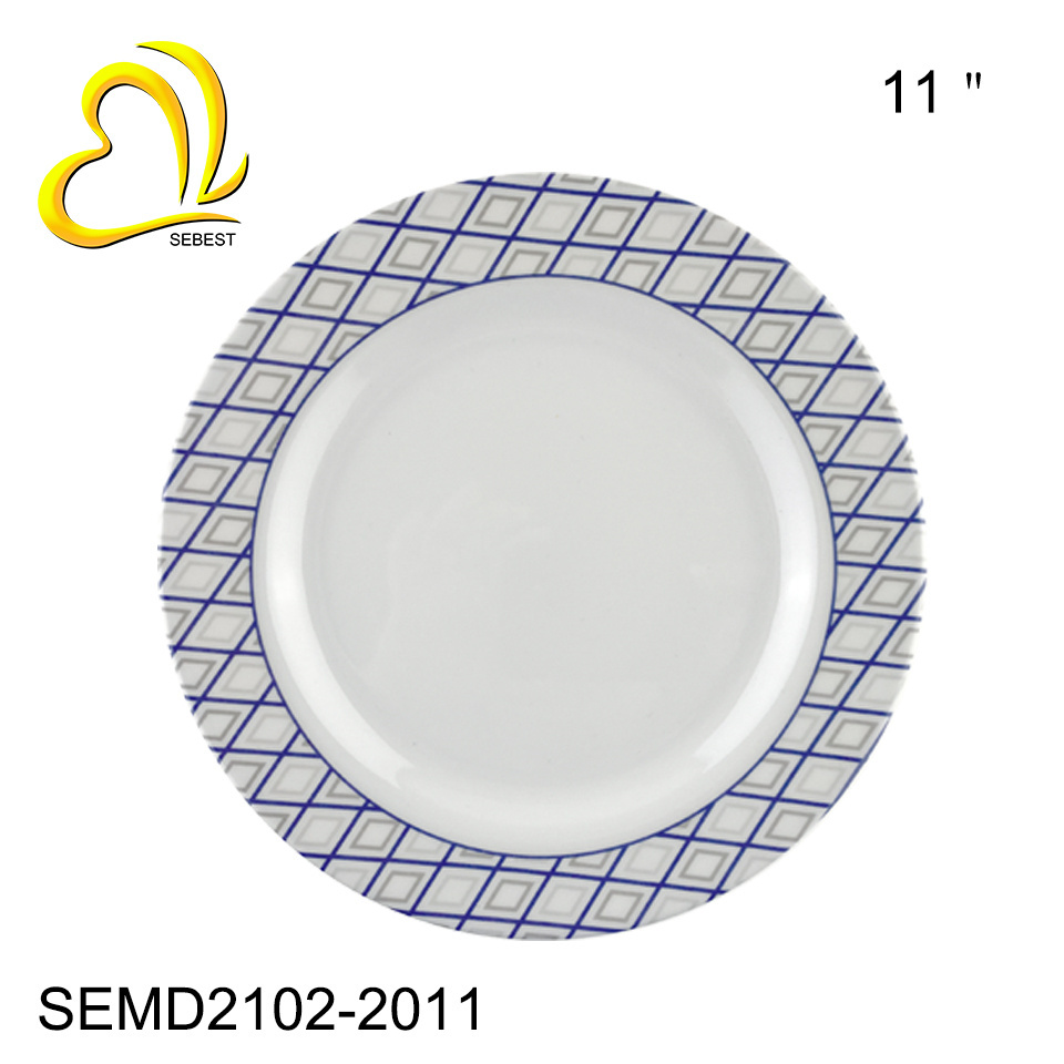 SEBEST Factory Wholesale New Design Arabic Dubai 16 Pcs Blue White Picnic Dinner Set Nautical Melamine Dinnerware