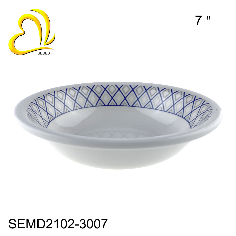 SEBEST Factory Wholesale New Design Arabic Dubai 16 Pcs Blue White Picnic Dinner Set Nautical Melamine Dinnerware