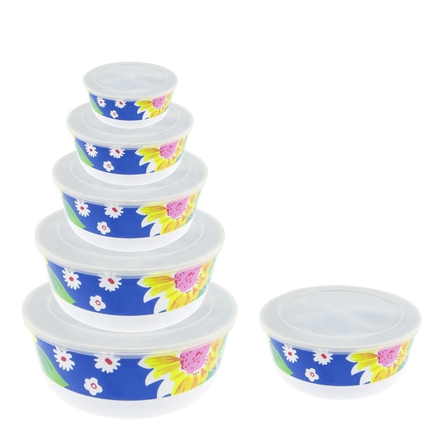 Hot Selling Melamine Plastic Fridge Storage Bowl Set