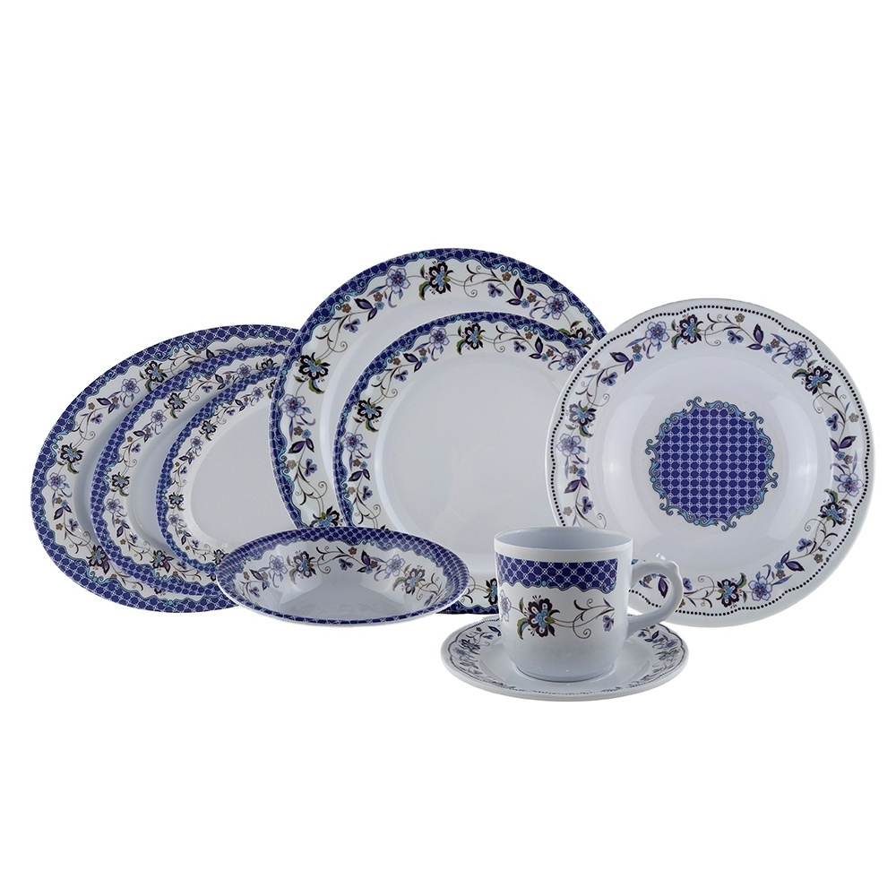 2021 Melamine Set Tableware OEM Multiple Combinations  Pakistan Melamine Plastic Dinner Set 4 Or 16 Pieces Dinnerware