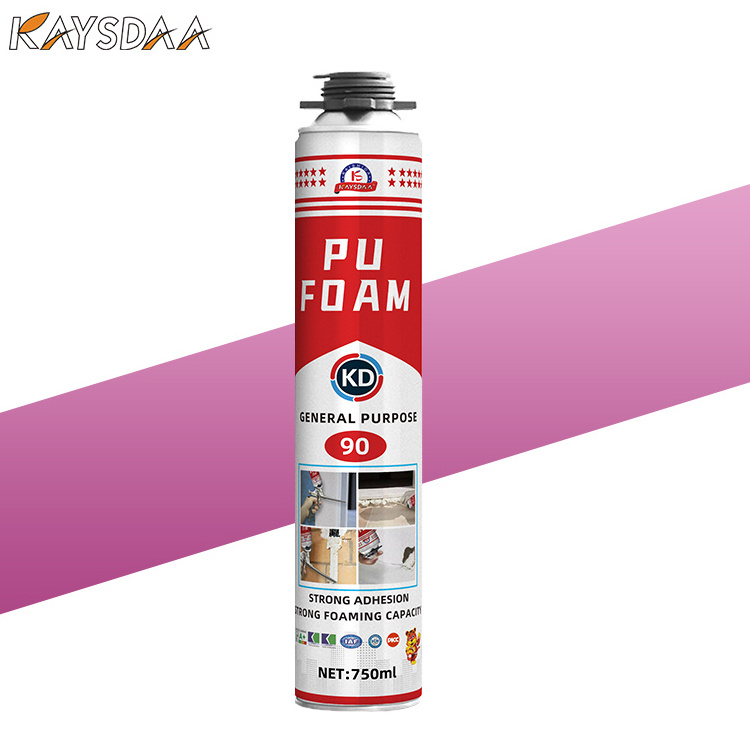 Pu Foam 750ml Oem Hot Sale Polyurethane Spray Foam Closed Cell Mounting Insulating White Pu Urethane Foam Chemicals