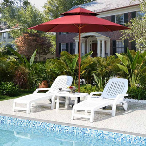 Outdoor plastic beach chair large size thickened open-air hotel swimming pool seaside folding lounge chair manufacturers direct