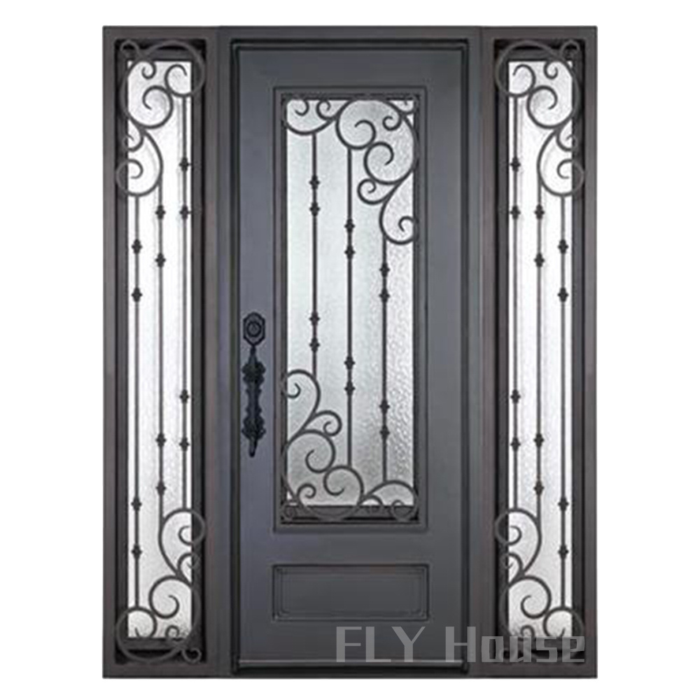 Factory wholesale price fancy iron gate door simple iron door design exterior iron grill door designs front entry for house