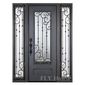 Factory wholesale price fancy iron gate door simple iron door design exterior iron grill door designs front entry for house