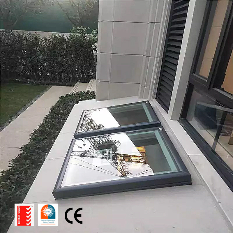 Hot Sale Waterproof Motorized Aluminium Glass Roof Skylight Top Open Sky Ceiling Skylight Roof Window Skylight