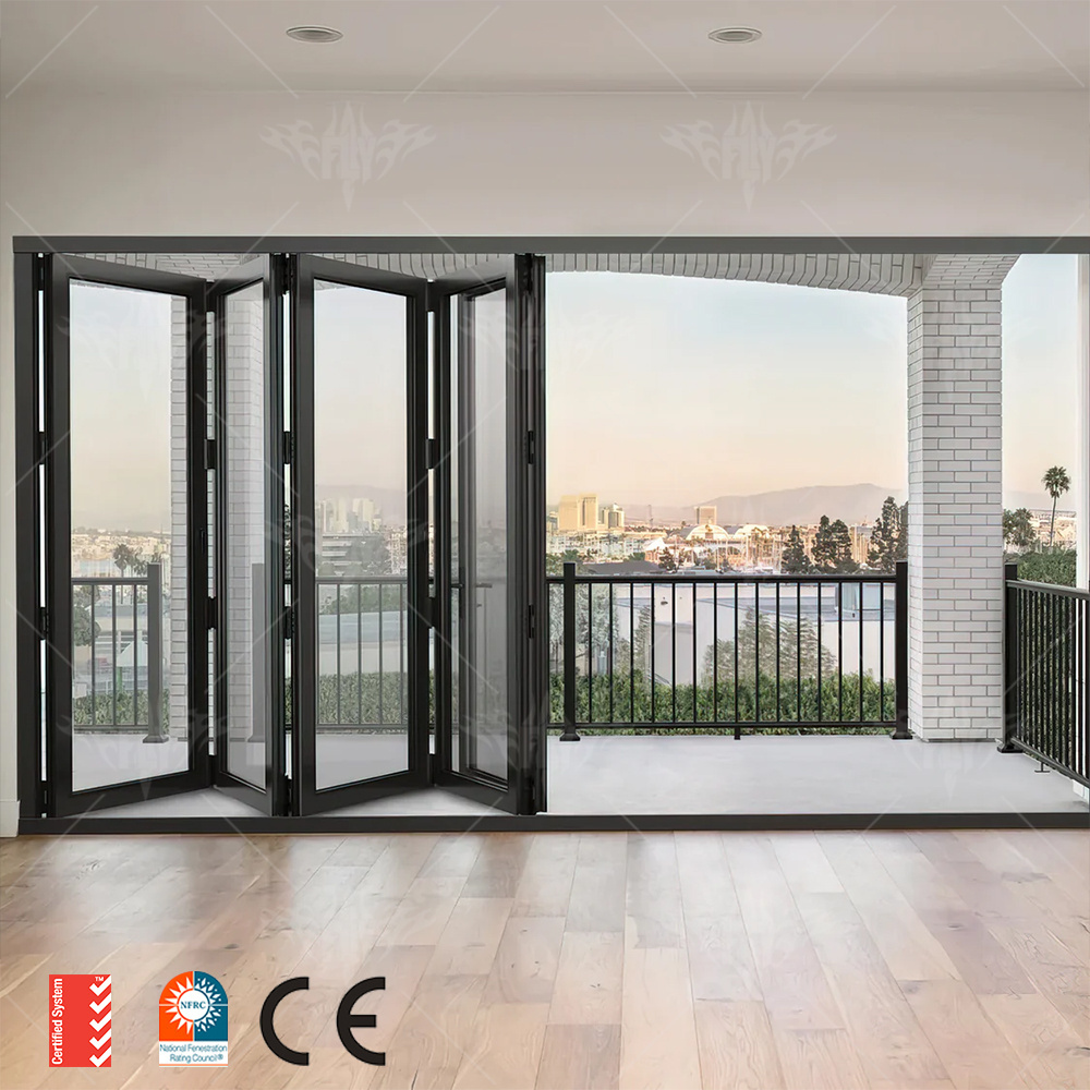 Professional Aluminum Doors Glass Manufacturer Accordion Doors Folding Bi-fold Doors