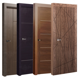 American modern design oak solid wooden door high quality luxury flush doors security laminated flush doors for house