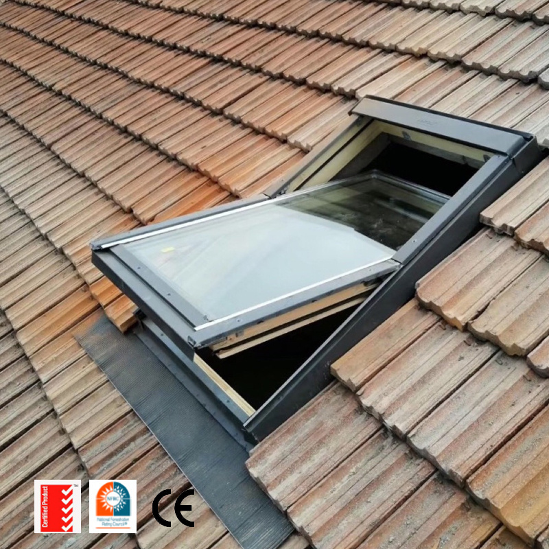 Hot Sale Waterproof Motorized Aluminium Glass Roof Skylight Top Open Sky Ceiling Skylight Roof Window Skylight