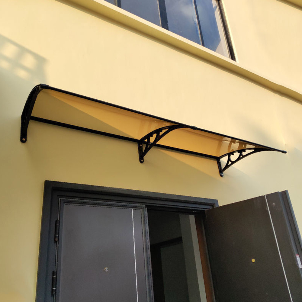 FLY front door Unbreakable alum frame awning window with fixed clear glass canopy over entrance door