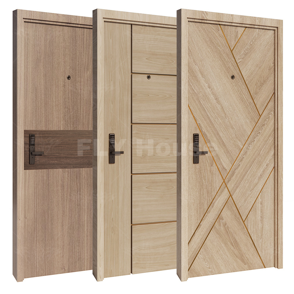 China top quality oak wooden prehung interior doors with frame modern internal door interior door for houses