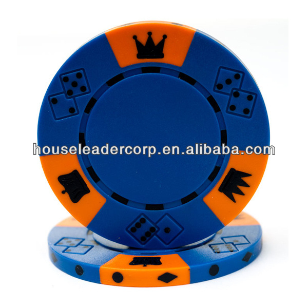 14g Tri Color Crown Dice Poker Chips / Crown Poker Chip