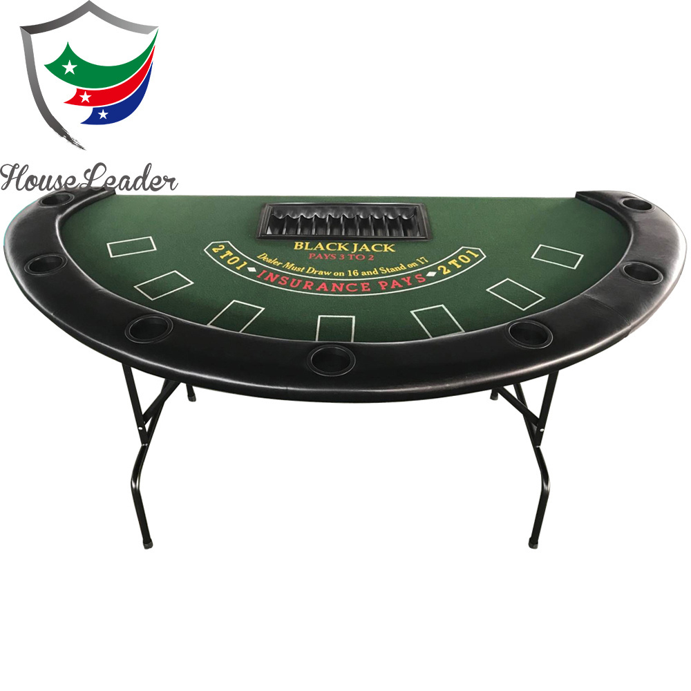 72 inch Blackjack Poker Table with Folding Steel Legs