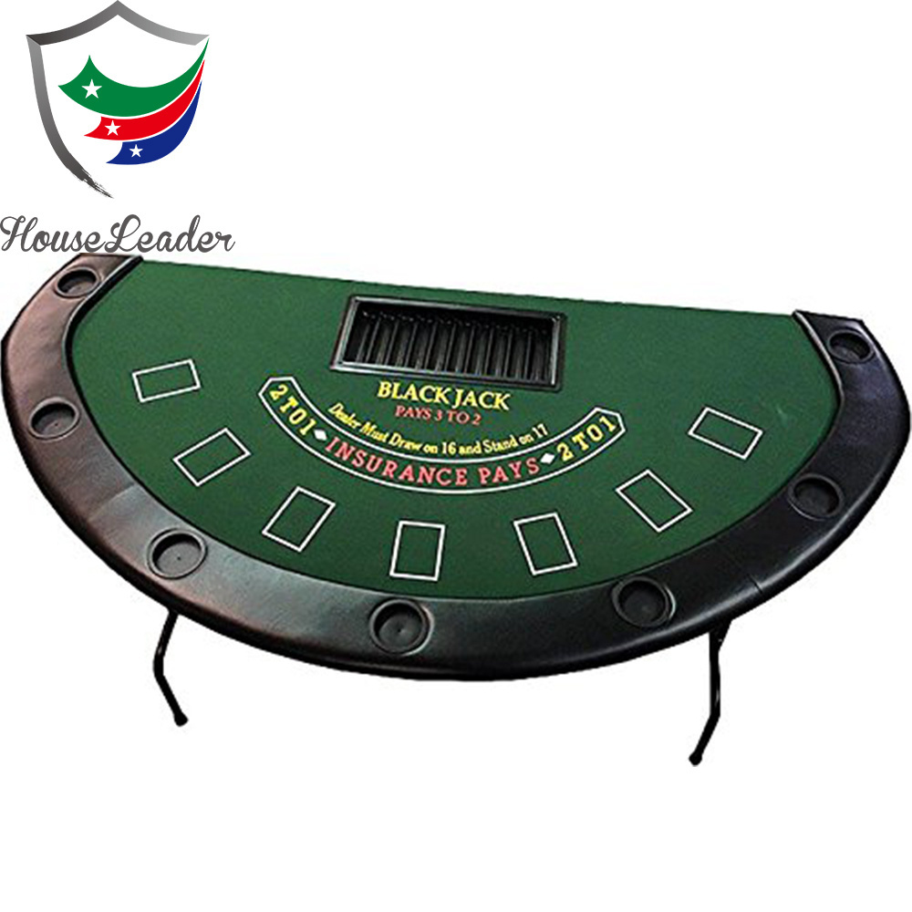 72 inch Blackjack Poker Table with Folding Steel Legs