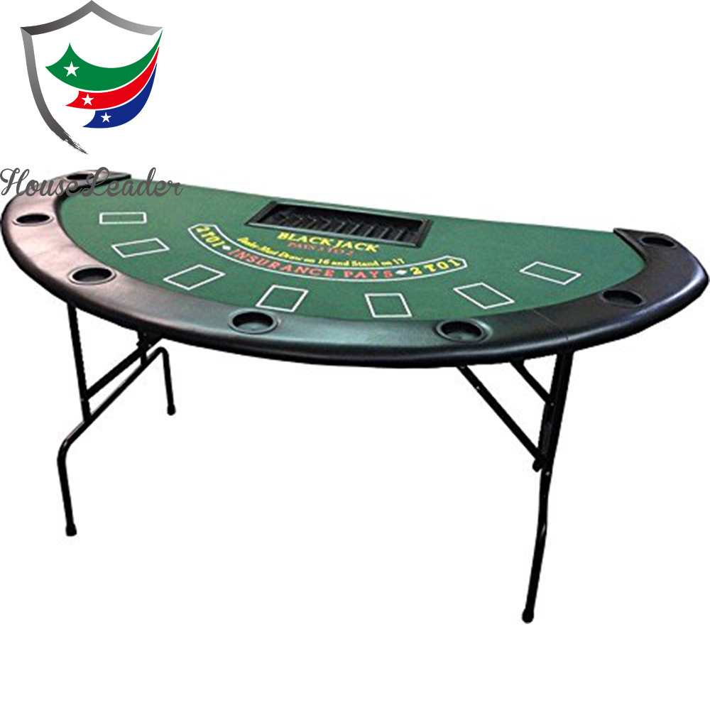 72 inch Blackjack Poker Table with Folding Steel Legs