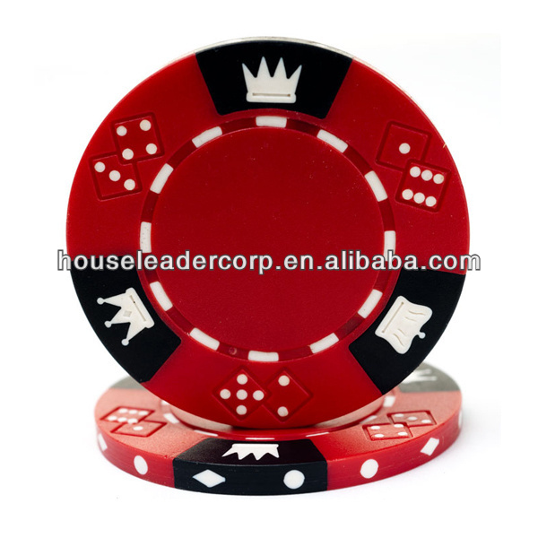 14g Tri Color Crown Dice Poker Chips / Crown Poker Chip