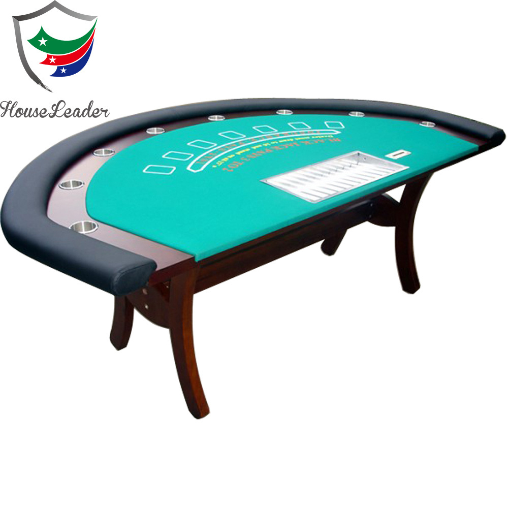 Professional  8 players luxury solid wooden blackjack casino gaming table