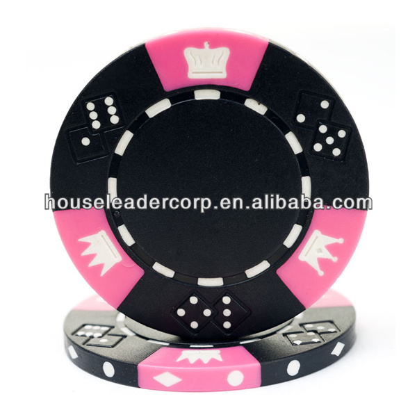 14g Tri Color Crown Dice Poker Chips / Crown Poker Chip