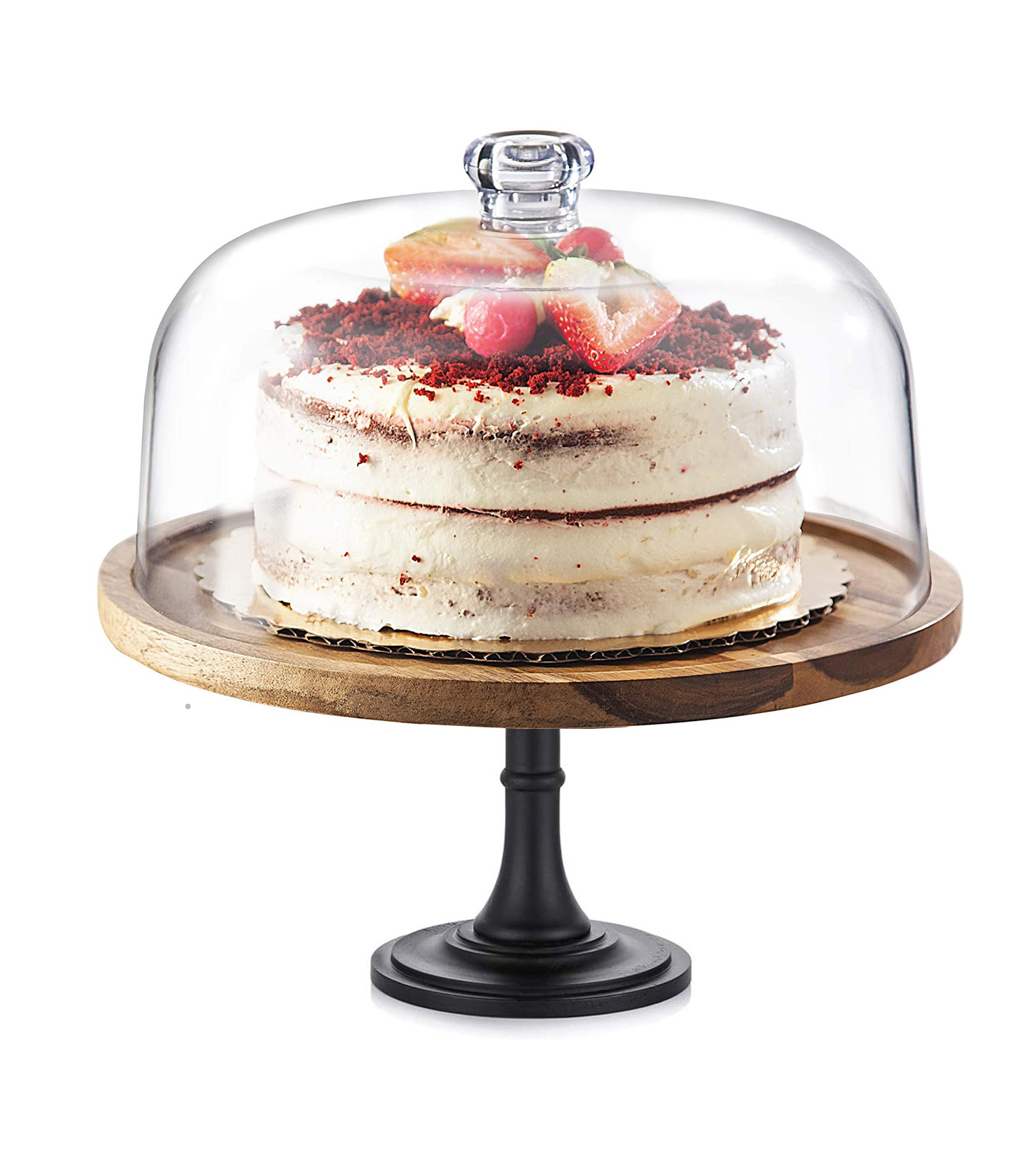 Wood White Terrazzo Agate  Party Hanging Small Cup Cake Surprise Stand with Lid Wedding Cake Dessert Stand Holder Cake Tier Set