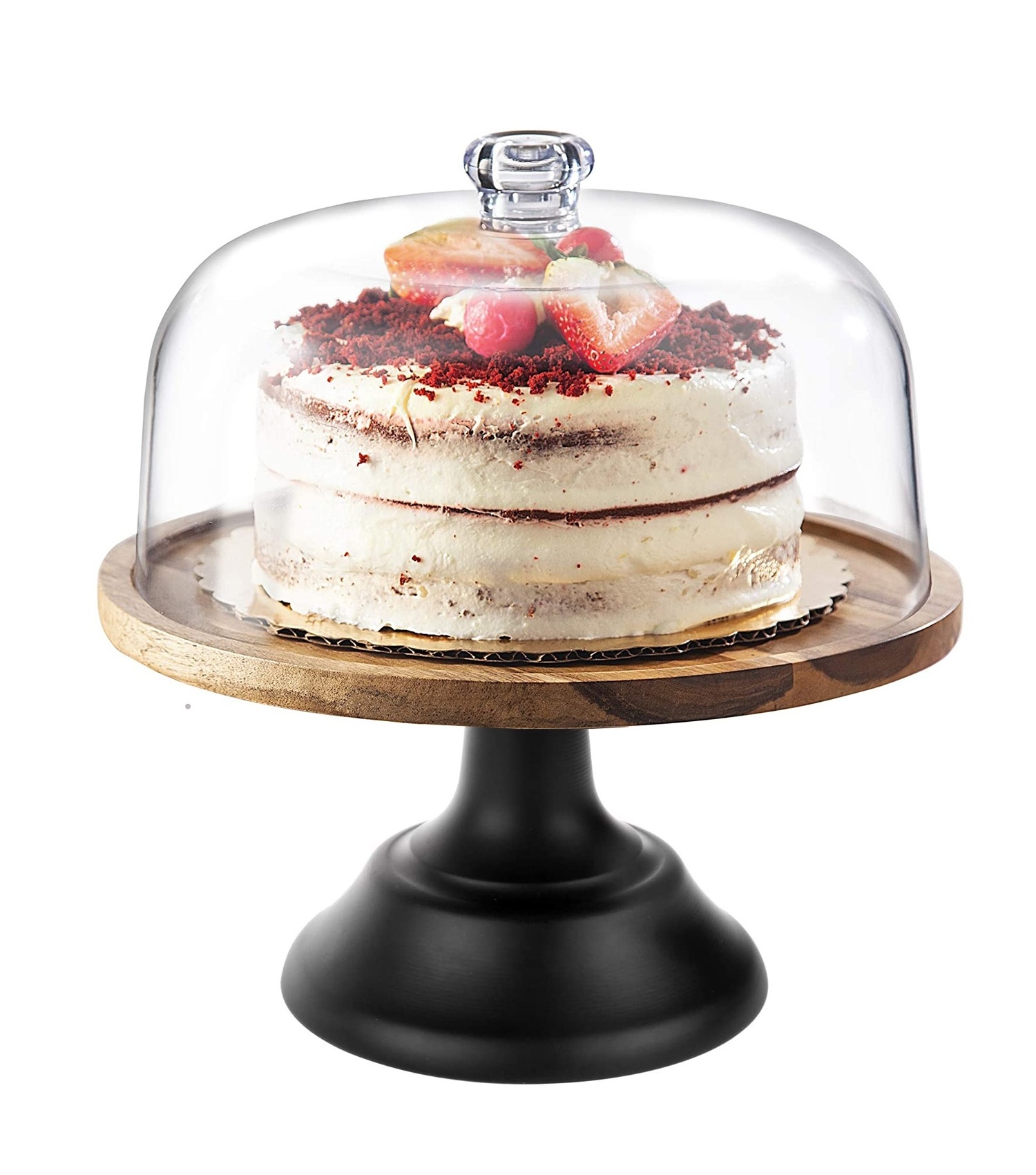 Wood White Terrazzo Agate  Party Hanging Small Cup Cake Surprise Stand with Lid Wedding Cake Dessert Stand Holder Cake Tier Set