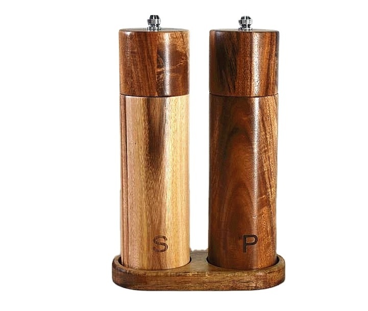 Classic homemade kitchen wooden product manual control wooden salt pepper grinder salt mill food grinder hotsale