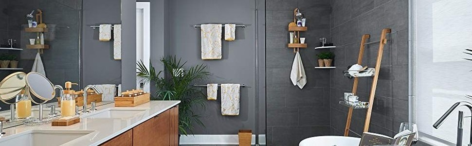 Houselin Bamboo Wood Wall Mount  m c fold Paper Towel Dispenser Holder Commercial for Toilet Bathroom Kitchen Restroom rustic