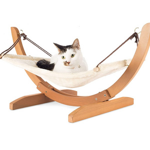 Soft cat bed wholesale washable luxury large cat pet dog bed Premium ped beds for small pets wooden cat hammock