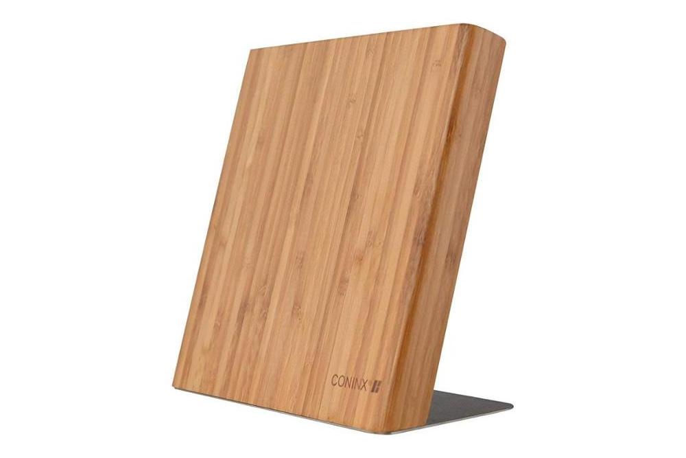 Stainless Steel Plate Bamboo Wood Magnetic Knife Block