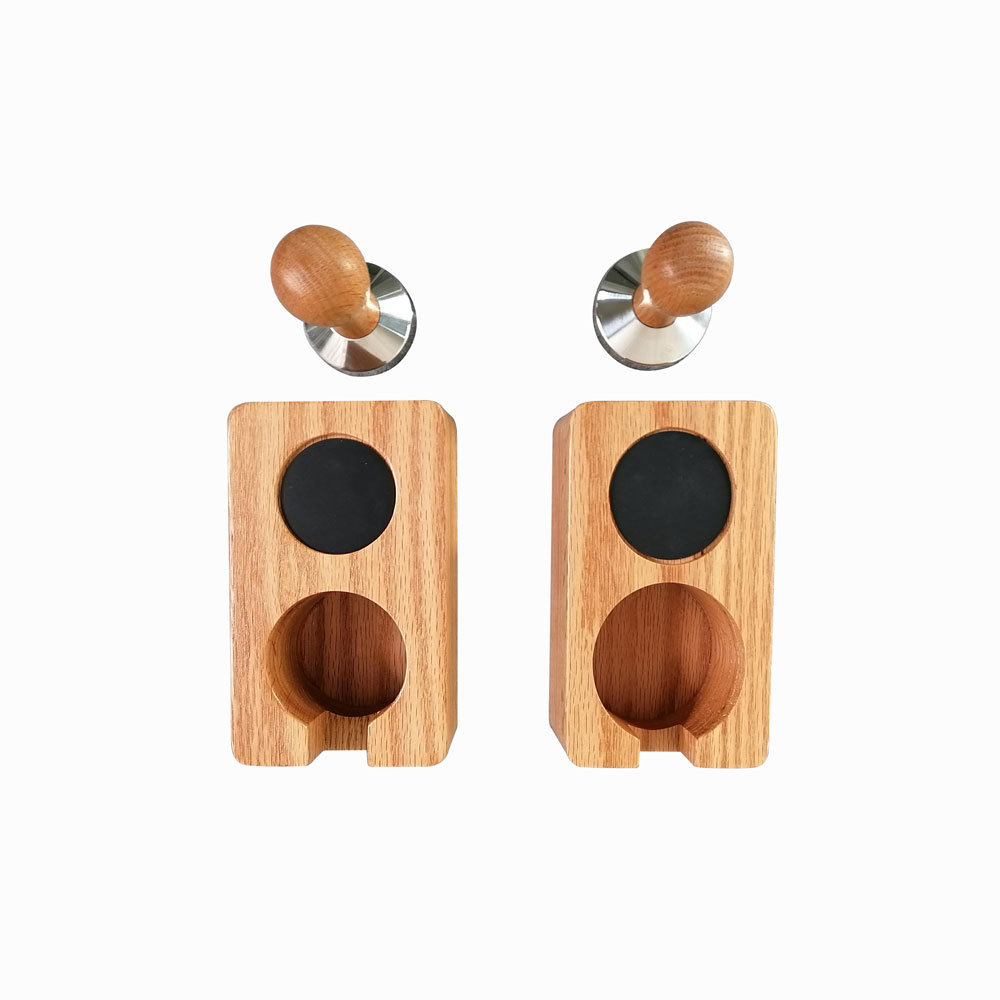 Hot Selling Custom Coffee Tools Accessories Wooden Coffee Tamping Stand Tamper Coffee Barista Tamping Base Organizer Espresso