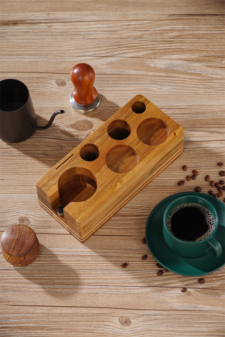 7 in 1 wooden Coffee Maker Tool Accessories 51mm/54mm/58mm Coffee Tamper stirrer Holder Espresso Distributor Mat Rack