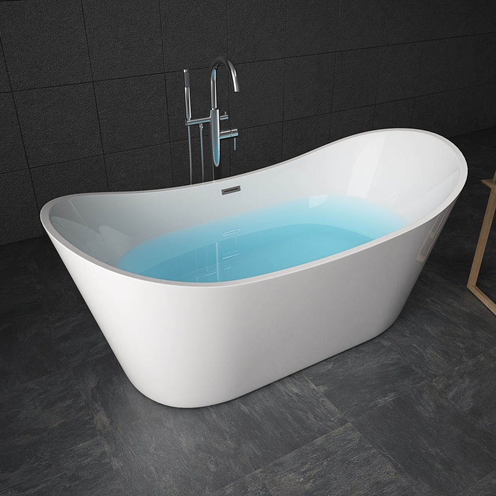 Design Free Standing Bathtub Acrylic Modern Hotel Freestanding 3D Model 2022 Eco-friendly Materials High Quality New Design 1.7m