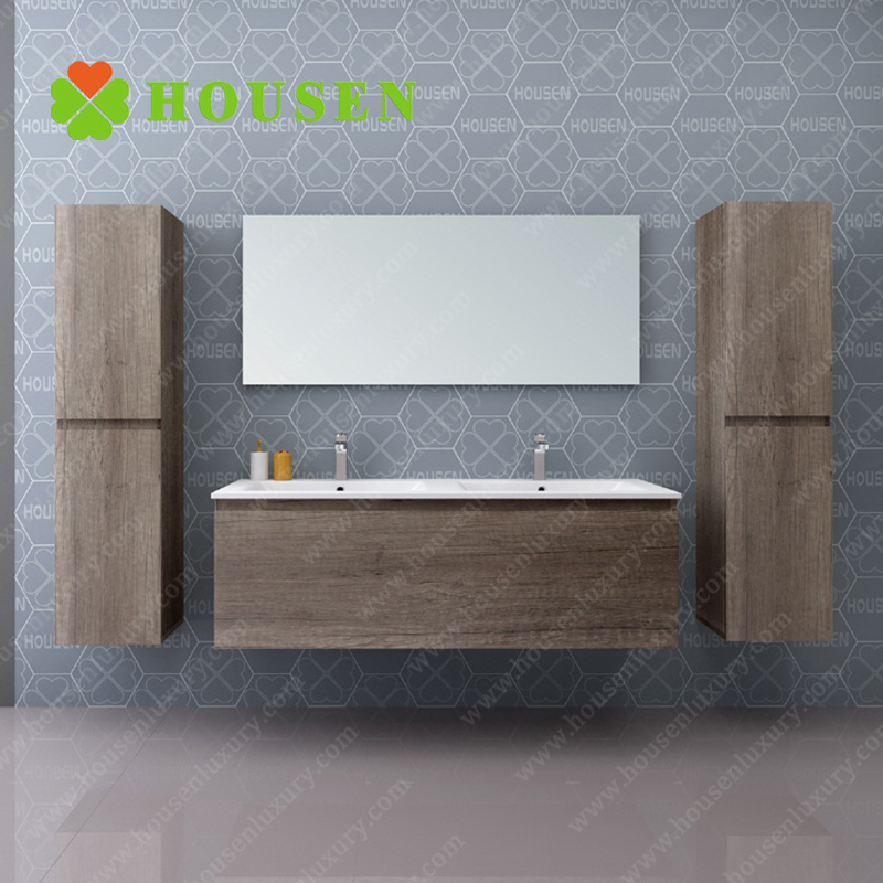 45 inch double basin vanity bathroom basin with cabinet wall mounted