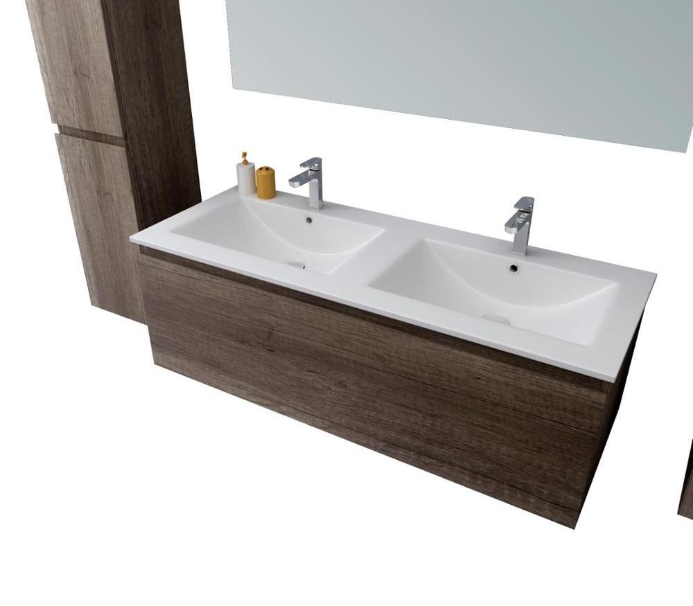 45 inch double basin vanity bathroom basin with cabinet wall mounted