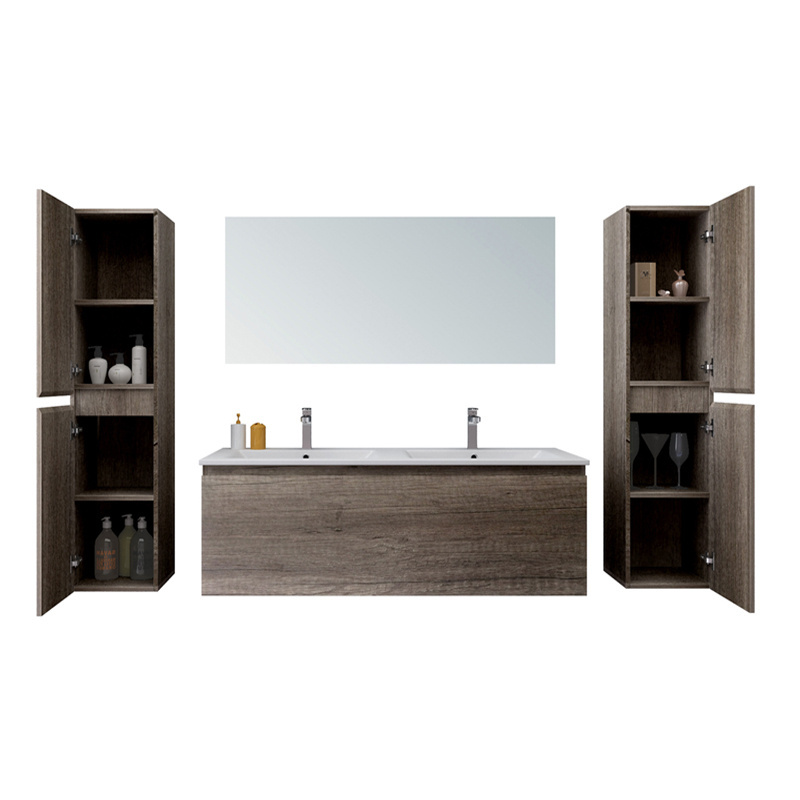 45 inch double basin vanity bathroom basin with cabinet wall mounted