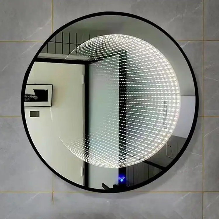 Manufacturer Wholesale Modern Sliver Tunnel LED Wall Mounted Mirror for Bathroom Hotel