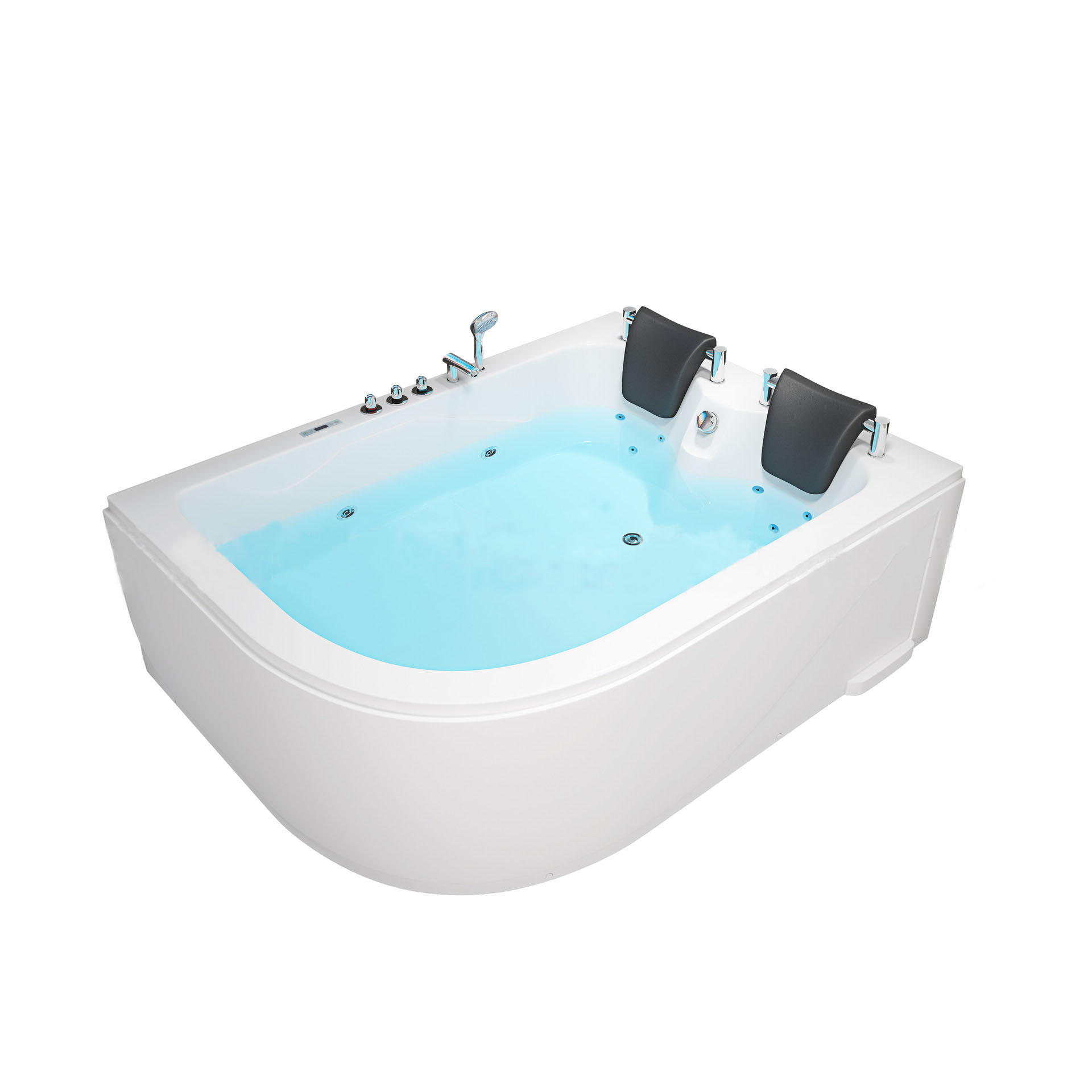 Two Persons Whirlpool Comfortable Massage Jets Bathtub with Pillow Tub Freestanding Massage Reestanding Massage Kits Acrylic 1.