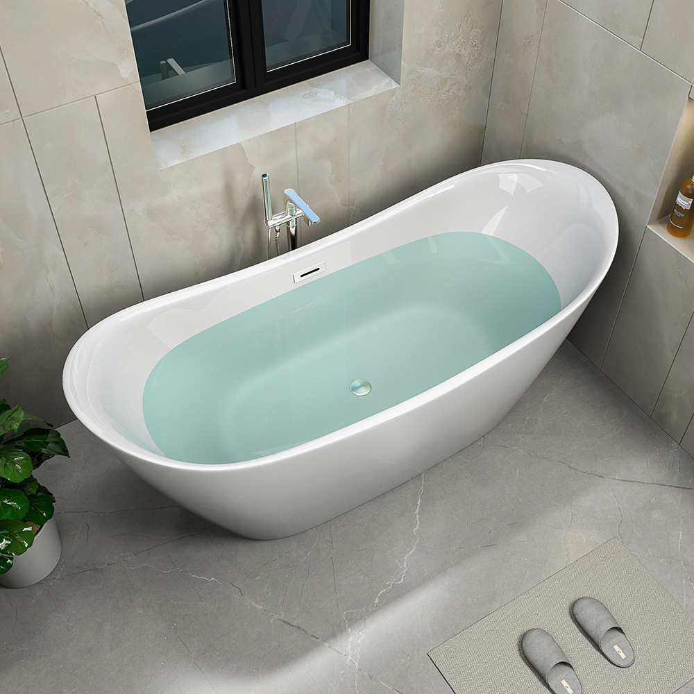 Design Free Standing Bathtub Acrylic Modern Hotel Freestanding 3D Model 2022 Eco-friendly Materials High Quality New Design 1.7m