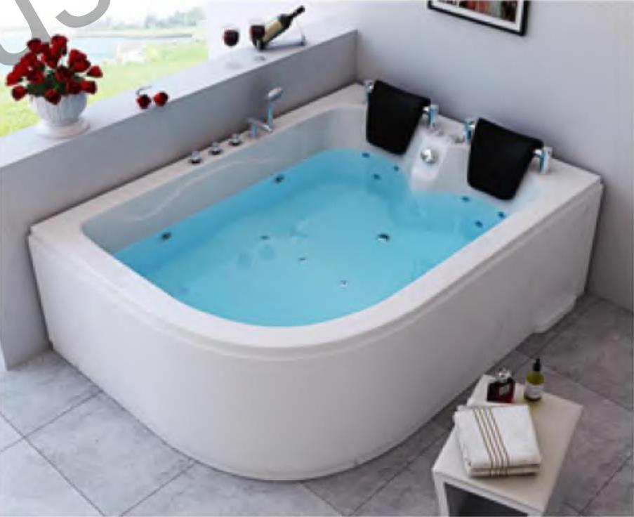 Two Persons Whirlpool Comfortable Massage Jets Bathtub with Pillow Tub Freestanding Massage Reestanding Massage Kits Acrylic 1.