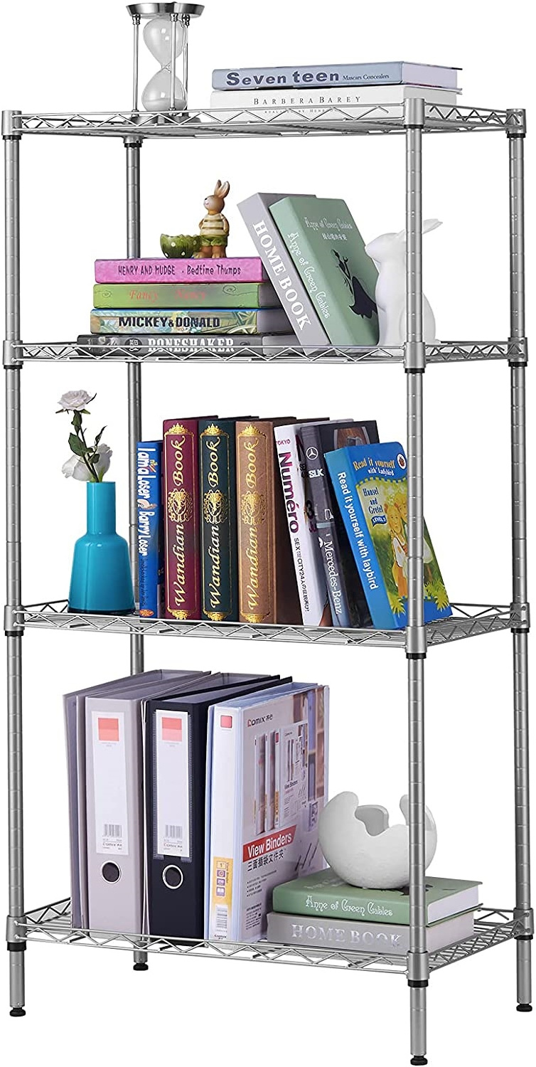 Laundry Kitchen shelf Multi functional multi layer 4 Tier Adjustable Storage Shelf Metal Storage Rack Wire Shelving Unit