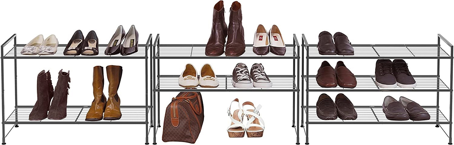 Hot selling simple Large Capacity Easy Installation 3-layer storage rack Stackable shoe Storage Rack