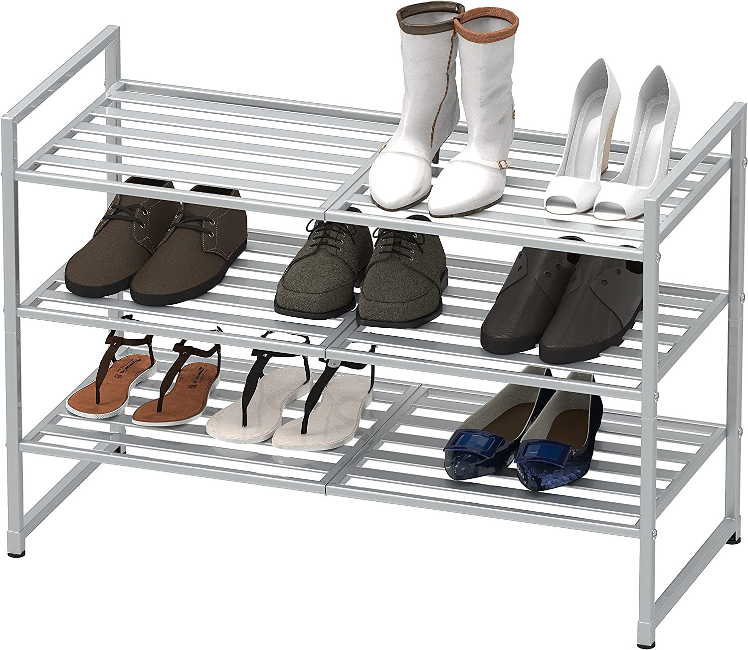 Hot selling simple Large Capacity Easy Installation 3-Tier Stackable Shoes Rack Organizer Shelf