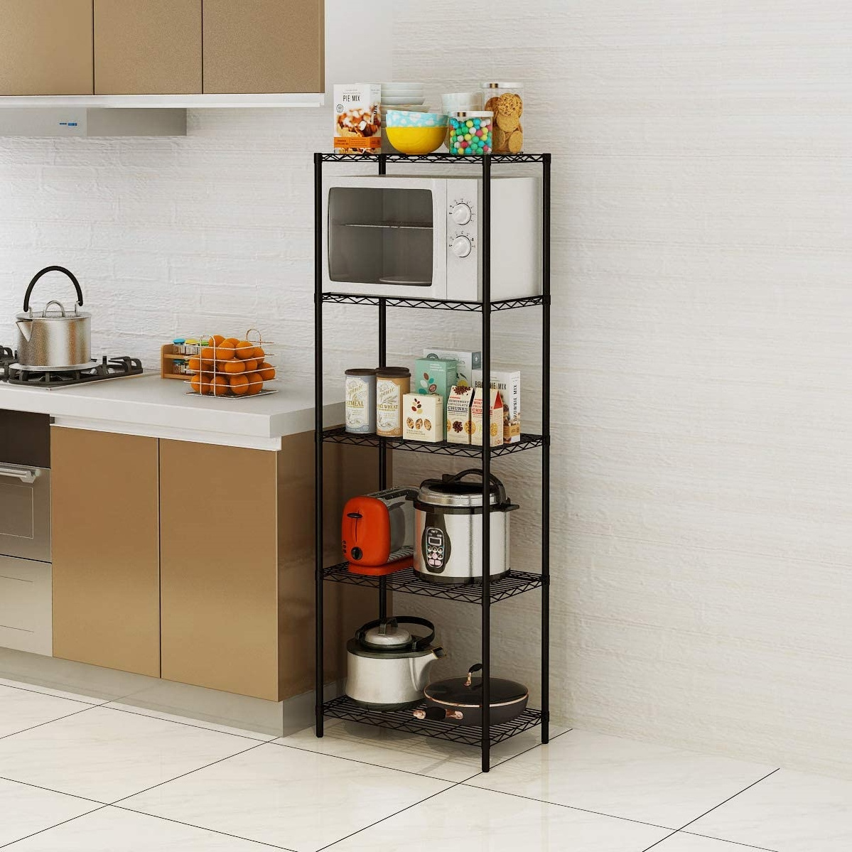 Easy Assemble 5-Tier Wire Shelving Unit, 5 Layers Tall Storage Shelves Metal Shelving Unit